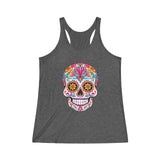 Women's Sugar Skull Tri-Blend Racerback Tank